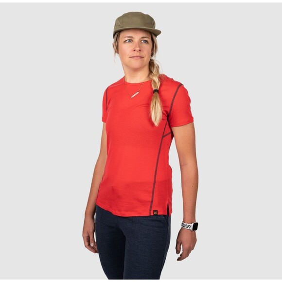 Point 6 Merino Wool Top Womens Large Red Breeze Athletic Fit Soft Active Tshirt - Picture 1 of 11